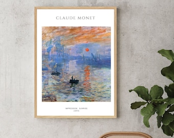クロード・モネ作「印象・日の出」展ポスター アートプリント - Etsy 日本