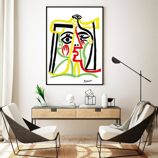 Plakat Picasso, sztuka abstrakcyjna, sztuka Picasso, reprodukcja Picasso, plakat nowoczesny, nowoczesna abstrakcja, kubizm, kolorowy plakat