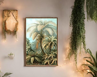 Affiche vintage, affiche de la jungle, affiche Palmier, arbre affiche, plantes tropicales affiches,, Affiche avec plante, illustration