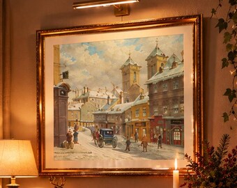Winter in  Vienna Painting,  Winter Home Decor, Vintage Christmas Wall Art Print