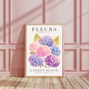 Art mural moderne, affiche de fleurs, tableau décorative chambre, décoration printanière de fleurs pastel, dessin de fleurs dans un vase