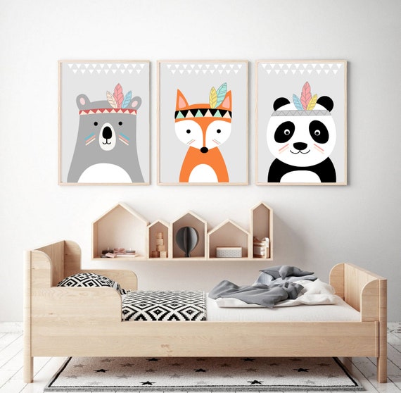 Format Din Boho Frechdax Lot De 3 Affiches Pour Chambre Denfant Bebe Animaux De La Foret Chevreuil Renard Lievre Tiermotive 3er Set Mintgrun Decoration Pour Garcon Et Fille Tableaux Bebe Et Puericulture