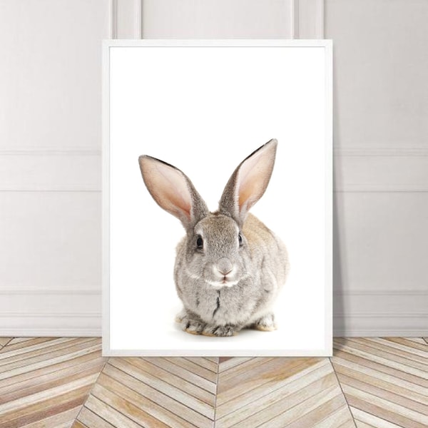 Nursery Wall Art Print,  Animal Printable, Bunny printable, child room art, baby room wall art, baby gift, girl room wall art, Easter decor