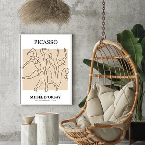 Plakat wystawowy, Picasso plakat, sztuka Pablo picasso, plakat trzech tancerzy, rysunek picasso, ilustracja picasso, grafika picasso