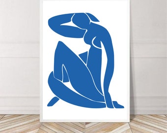 Art mural moderne, Henri Matisse art, affiche d'Art abstrait, Illustration de la femme, Art corporel femme, art mural femme, Lady Knelt Art