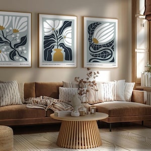 Drei Poster, Poster mit Pflanzen, nude Art, botanische Drucke, Pastell-Poster, Poster Blätter, Blätter bilder, Poster für das Wohnzimmer,