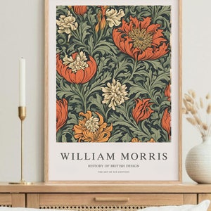 Art moderne, William Morris art, affiche Larkspur, affiche de l'exposition, chintz decor, Illustration Morris, Art William Morris, fleurs