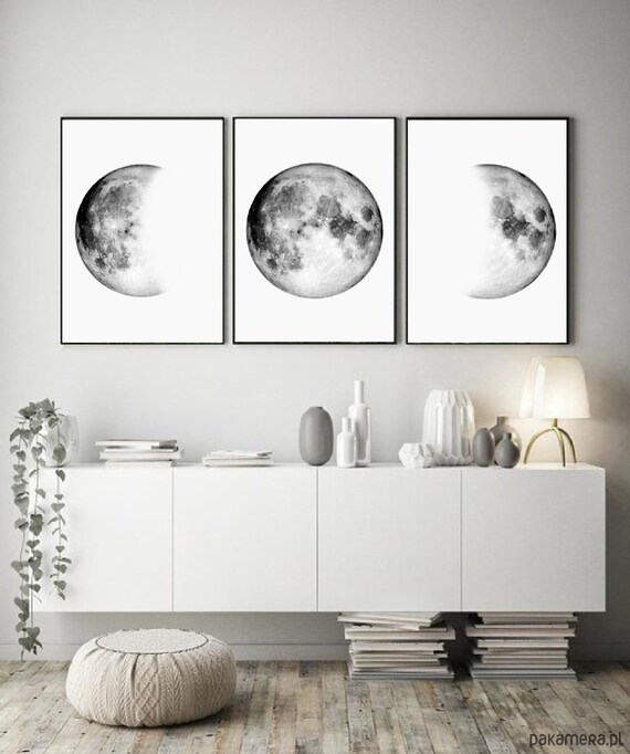 Moon Wall Art Prints Posters With The Phase Living Room Gallery Bedroom