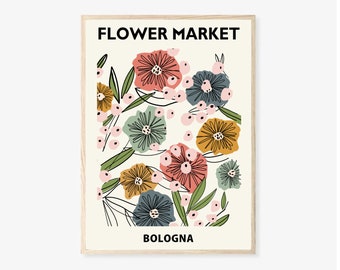 Blumenposter, Ausstellungsposter, Blumenstraußposter, Blumen Bilder, ologna druck, Wanddekor, Dekoposter, Blumen malen, Grafik Blumen