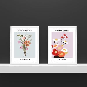 2 botaniques affiches, affiches de fleurs, affiches d'exposition, vintage fleurs art mural, grande galerie murale, affiches modernes