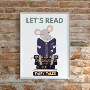 Bücher lesen Poster, Bilder Buch, KinderKinderzimmerdekoration, Montessori-Dekoration, Zeichnen mit Büchern, Geschenk für Bücherwurm