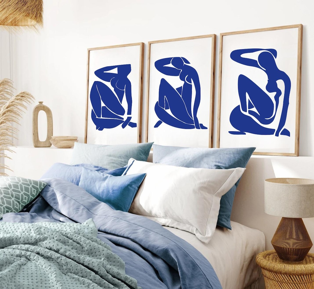 Wall Art Set of 3, Matisse Poster Set, Matisse Blue Abstract Art Prints ...