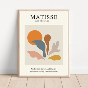Matisse-Blume,  Moderne Abstraktion, blaues Poster, Matisse Wandkunst, Henri Matisse Bild, Abstraktes Kunst, Blume Bild, Aktkunst Matisse