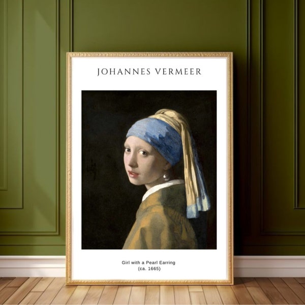 Vermeer Art, affiche Vermeer, Une fille avec une boucle d'oreille art, affiche, Affiche d'exposition, reproduction Johannes Vermeer