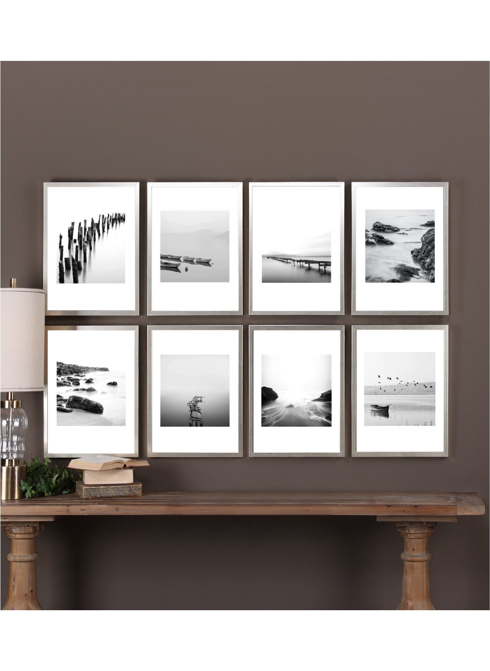 Set of 8 prints Black and White Wall Art Monochrome Etsy