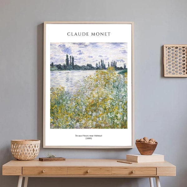 Monet plakat wystawowy, impresja, impresjonizm claude monet obraz, obraz  pejzaż Monet, krajobraz francuski, pastelowa dekoracja ścienna