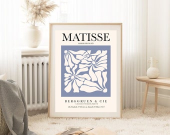 Plakat Matisse, Henri Matisse plakat, nowoczesna abstrakcja, niebieski plakat, kwiat Matisse, sztuka Matisse, plakat abstrakcyjny,