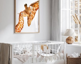 Affiche Chambre D’Enfant, affiche Girafe, affiche chambre bebe, affiche chambre BB, affiche lion, affiche avec un animal de compagnie