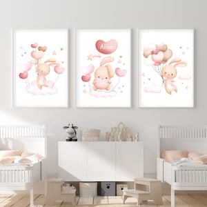Ensemble De 3 Affiches, Affiche Pour Une Chambre D’Enfant, Affiches chambre bebe, Animaux affiches, chambre fille, affiche chambre bb