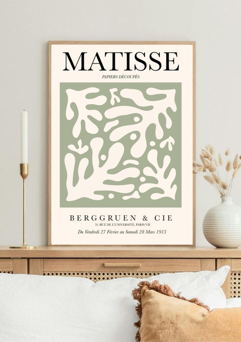 Art mural moderne, Henri Matisse art, fleur matisse, tableau abstrait, Illustration Matisse, art mural Matisse, abstraction moderne image 2
