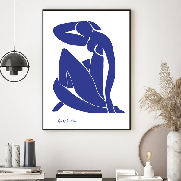 Art mural moderne, Henri Matisse art, affiche d'Art abstrait, Illustration de la femme, Art corporel femme, art mural femme, Lady Knelt Art