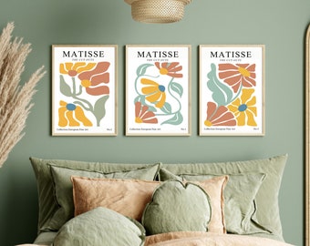 Drei Abstrakte Poster, SET von 3 Kunstdrucke,  Henri Matisse kunst, Wandkunst, Matisse abstrakte Drucke, abstrakte drucke, Wohnzimmer Bilder