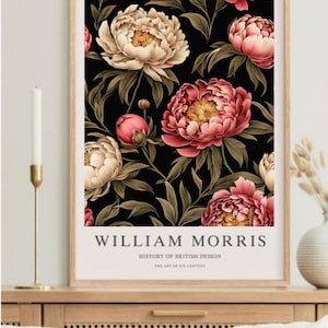 Ausstellungsplakat,  Ausstellungsplakat, William Morris bilder, Morris Poster, Chintz deko,  Kunstplakat, Morris Larkspur, chinoiserie