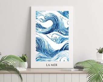 Océan affiche, mer, affiche avec de l'eau, affiche avec la mer, photographie de la mer, art pour salon, affiche pour chambre, plage affiche