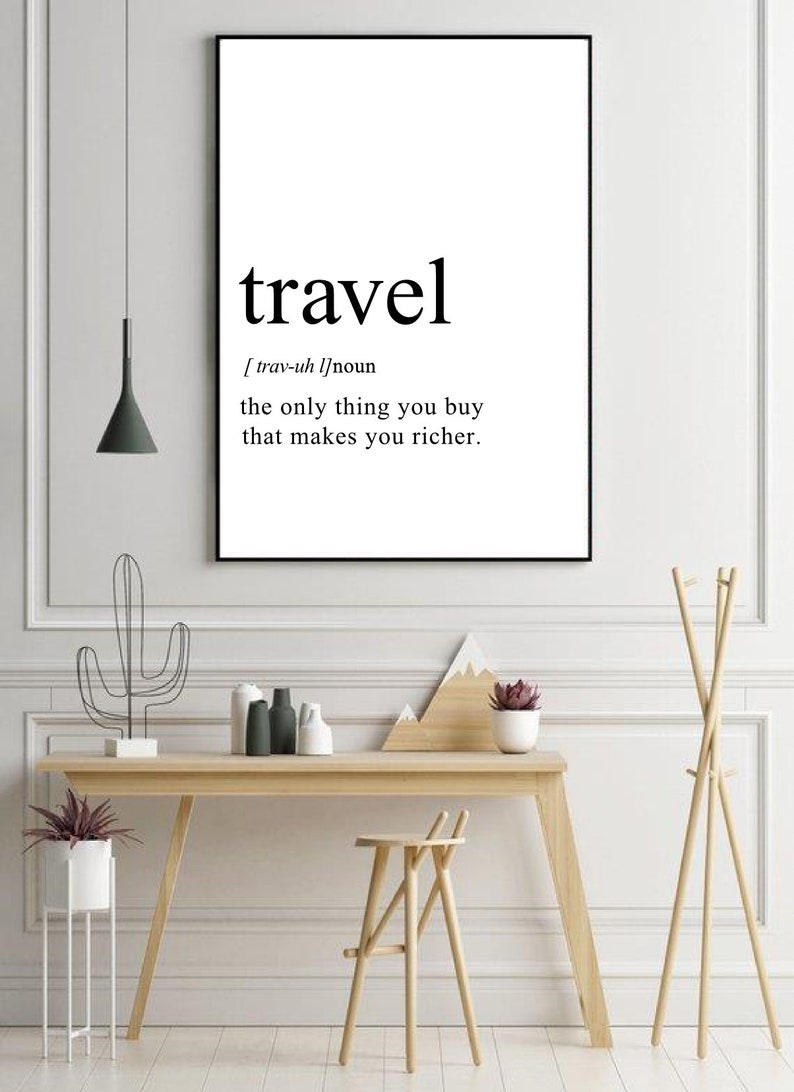 TRAVEL Definition Travel Wall Art Travel Definition Print Etsy