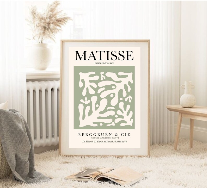 Art mural moderne, Henri Matisse art, fleur matisse, tableau abstrait, Illustration Matisse, art mural Matisse, abstraction moderne image 1
