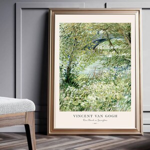 Reproduktion, Ausstellungsplakat,   FLUSSUFER IM FRÜHLING Poster, Van Gogh Reproduktion Poster, Vincent van Gogh Kunst, van Gogh bilder