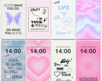 Aesthetic iPhone Wallpaper Bundle - Wallpaper Variety Pack, Cute Wallpapers, Set of 8 Digital Downloads