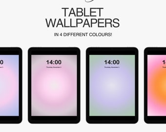 Autumn Gradient Aura iPad Wallpaper Bundle – 4 Aesthetic Minimalist Fall Tablet Backgrounds | Digital Download By Top Girl Studio