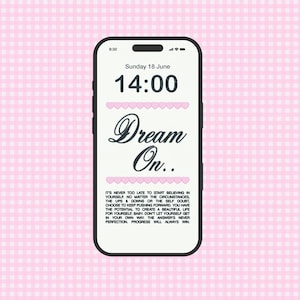 Positive Affirmation iPhone Wallpaper - Cute Pink Hearts - Dreamy Aesthetic iPhone Wallpaper - Trendy Home Screen - Digital Download