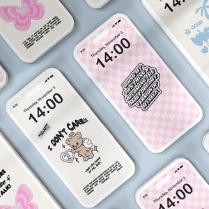 美しい Y2K iPhone 壁紙バンドル、5 枚セット、バラエティパック、引用