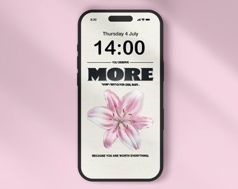 Tropical Flower iPhone Wallpapers. Aesthetic Lock Screen. Pretty iPhone Bundle. Set of 3. Digital Download.