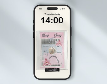 Pretty Self Love iPhone Wallpaper, Aesthetic Summer Phone Lock Screen, Collage, Mixed Media, Orchid, Shell Wallpaper. Digital Download.