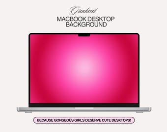 Candy Girl Gradient MacBook Desktop Wallpaper | Red & Pink | Dreamy Aesthetic | Girly Digital Download for Self Love Motivation