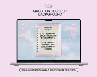 Pretty Manifestation Desktop Wallpaper | Self-Love MacBook Background | Motivational Affirmations By Top Girl Studio | Set of 5