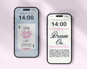 Pretty Spring Aesthetic iPhone Wallpaper Bundle - Self Love Quotes Lock Screen - Positive Affirmations - Set of 5 - Digital Download.