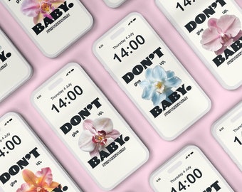 Pretty Flower iPhone Wallpaper Bundle. Self Love Quote Lock Screen. Five different Colour Ways. Digital Download.