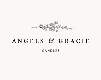 Classic logo design, Floral logo, Logo template psd, Simple fonts, Ampersand logo, Floral line art, Delicate logo, Wedding logo, Candle 72