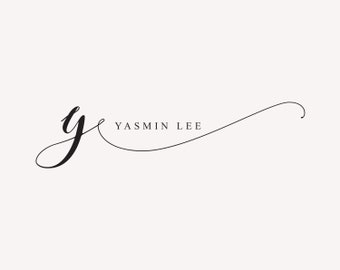 Monogram Initials Logo - Premade Logo Design - Handwritten Calligraphy Font - Monogram Font - Rose Gold Foil Bonus - Simple Elegant - 4