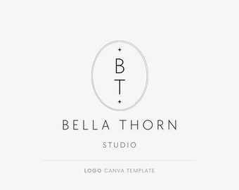 Oval logo monogram design, Canva template logo, Logo design, Logo template, Logo designer, Monogram logo, Minimalist logo, DIY business logo