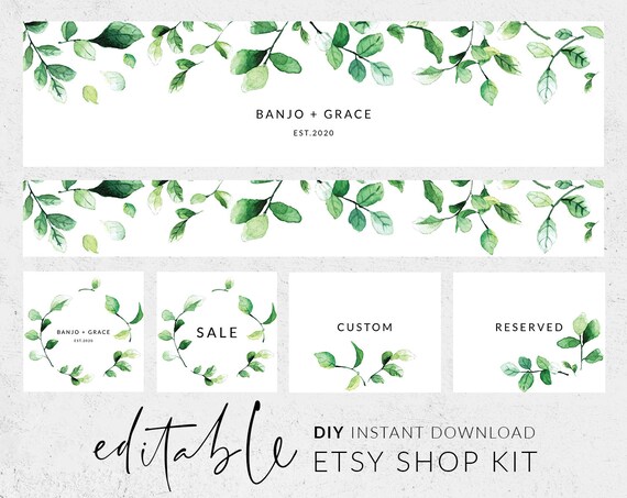 Etsy Shop Banner Set Premade Etsy Kit - Etsy Shop Logo Etsy Banner Set Just Right Premade Etsy Banner Set