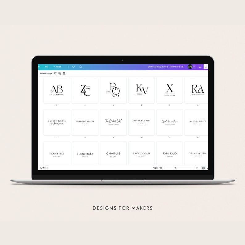 Canva Logo Templates, Logo Design Kit, Minimalist Logo Bundle, Custom ...