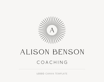 Star logo design, Canva template logo, Monogram logo, Celestial logo template, Minimalist logo, Coaching logo, Professional business logo