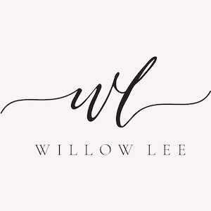 May include: A handwritten logo with the letters "WL" in a cursive font, followed by the text "WILLOW LEE".