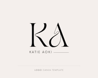 Luxury logo design, Canva logo template, Minimalist monogram logo, Business logo, Elegant logo, Editable logo, Typography Branding logo