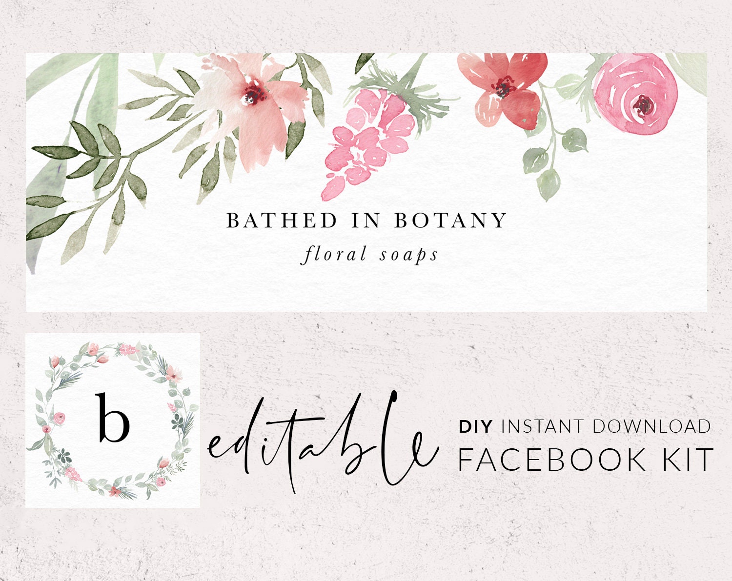 Download Floral Facebook Cover Template Diy Facebook Banner Instagram Etsy